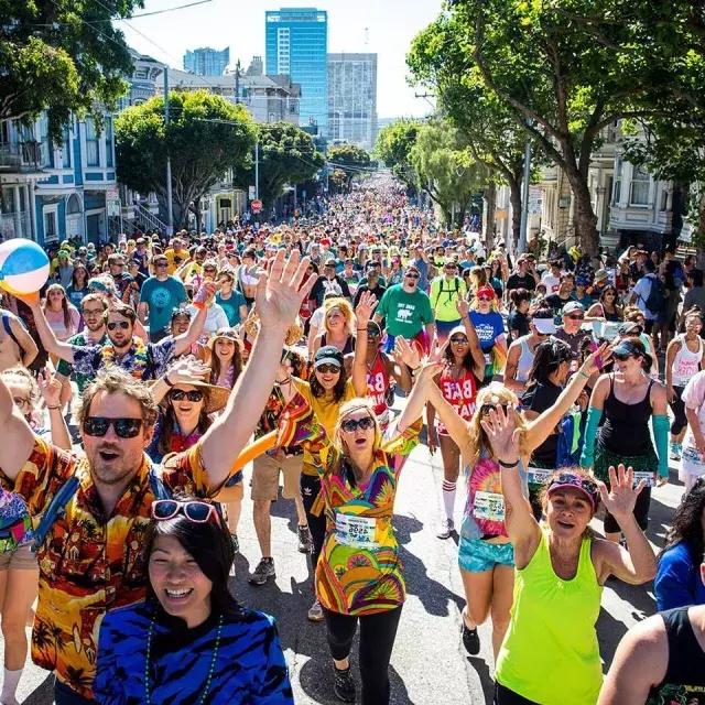 Runners participate in San Francisco's Bay to Breakers.